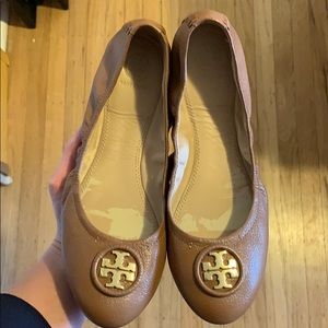 Tory Burch camel leather flats size 10.5